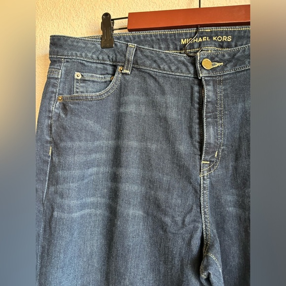 Michael Kors Dark Wash Mid-Rise Bootcut Jeans 16 - Picture 6 of 11